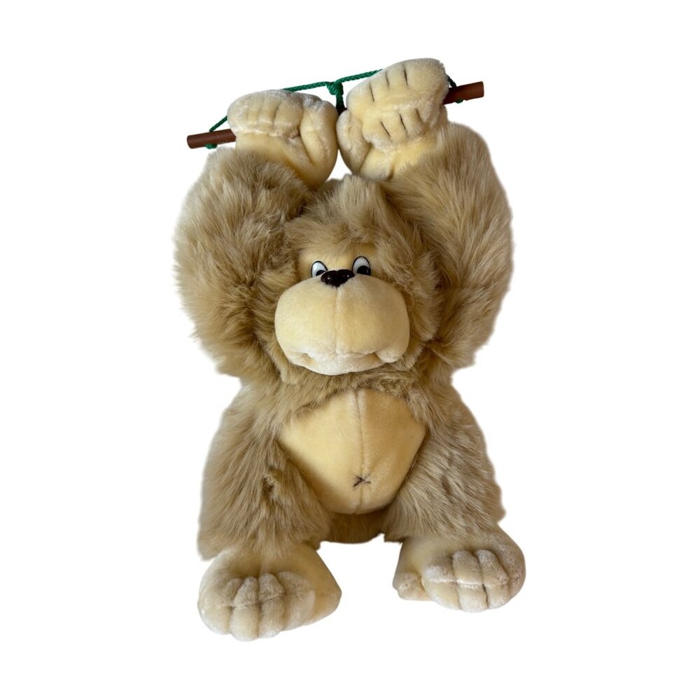 Circus Circus Hotel Casino Hanging Plush Monkey Tan Fur Stuffed Animal With Tag
